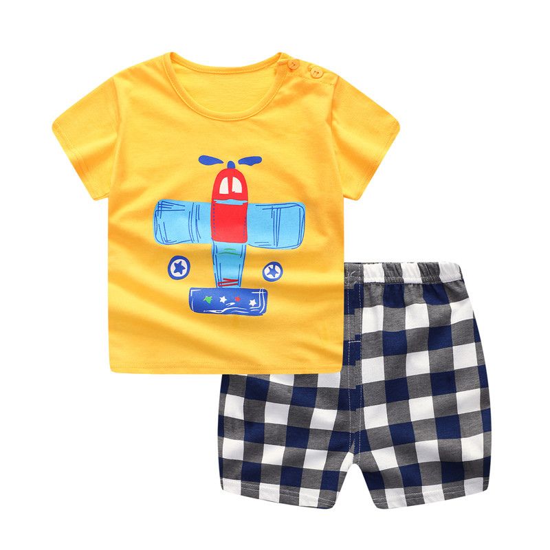 Baby-Tee-and-Shorts2-piece-Set-Plane