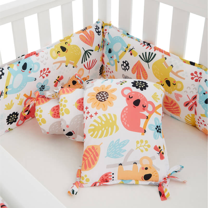 4pcs Padded Cot Bumper Set Koala Breathable Cot Bumpers buKKub