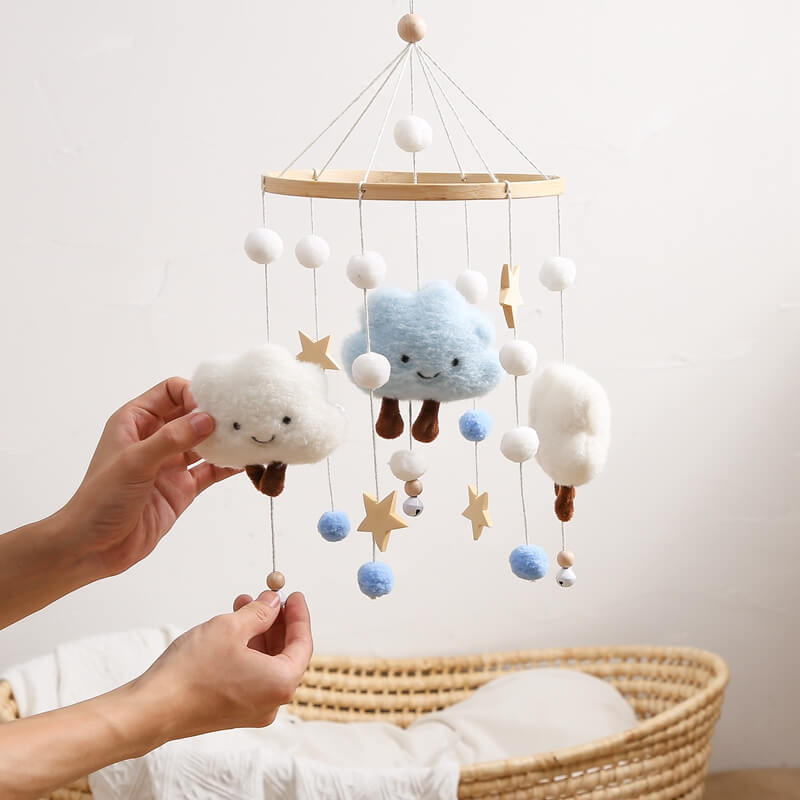 Baby Cot Mobile Happy Clouds