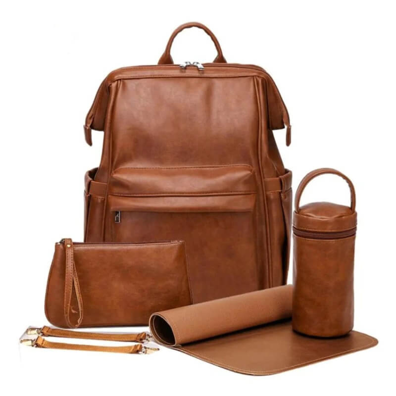 backpack nappy bag leather Pepper Faux Leather Backpack Nappy Bag