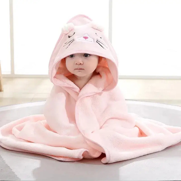 Adrian-Baby-Bath-Towel-Cotton-Pink