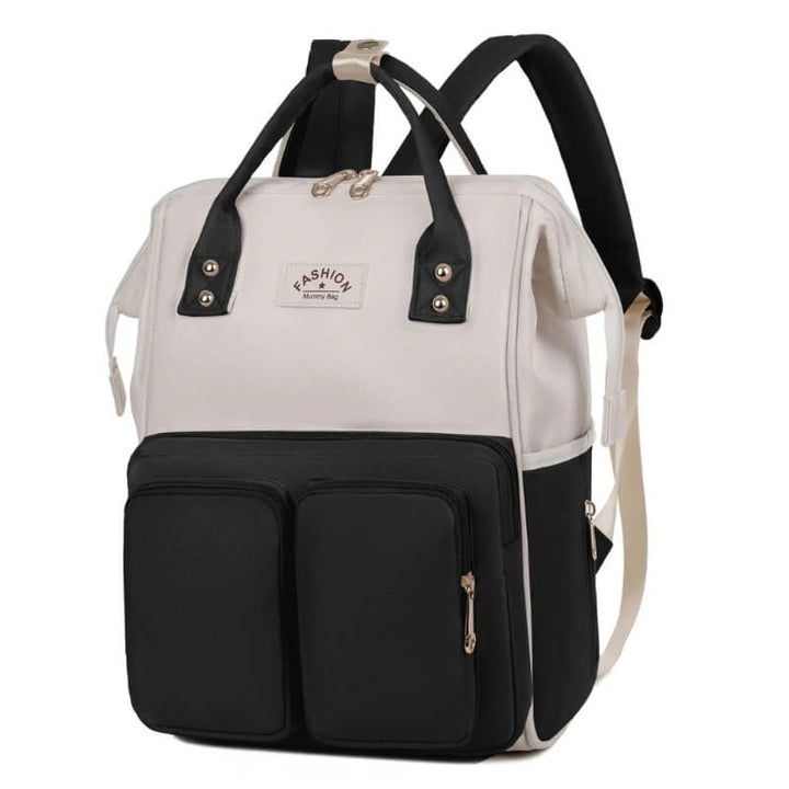 Eevi-Nappy-Bag-Backpack-Black-White