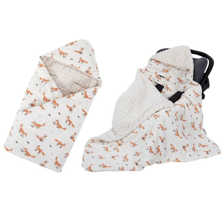 Hollie car seat swaddle blanket infant carrier white fox