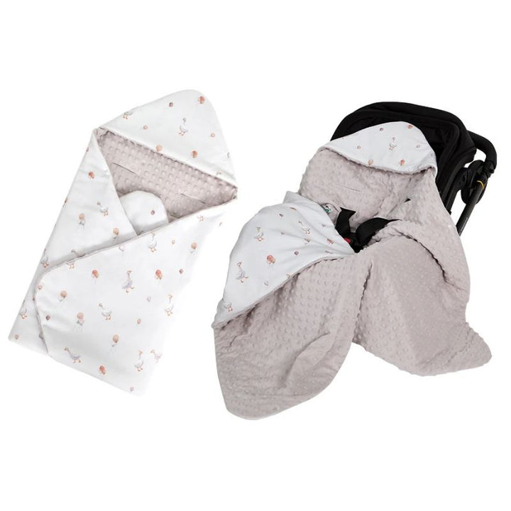 Hollie car seat swaddle blanket infant carrier white goose