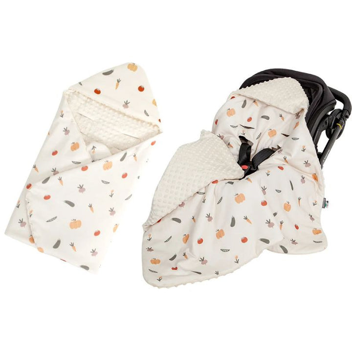 Hollie car seat swaddle blanket infant carrier white veggie