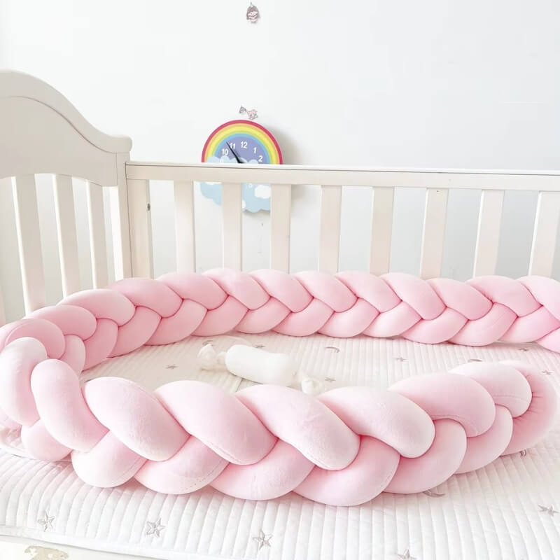 Moa-Knotted-Cot-Bumper-Pink