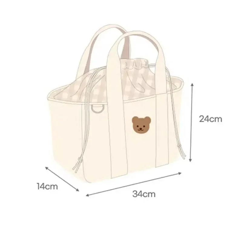 Aion nappy bag handbag size reference, 34cm x 14cm x 24cm mid-size tote
