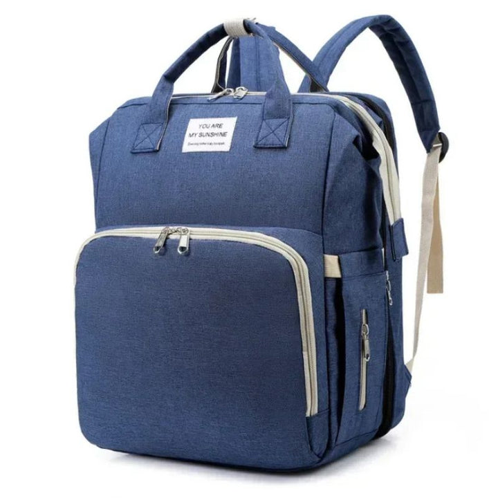Lior nappy bag backpack in blue full view