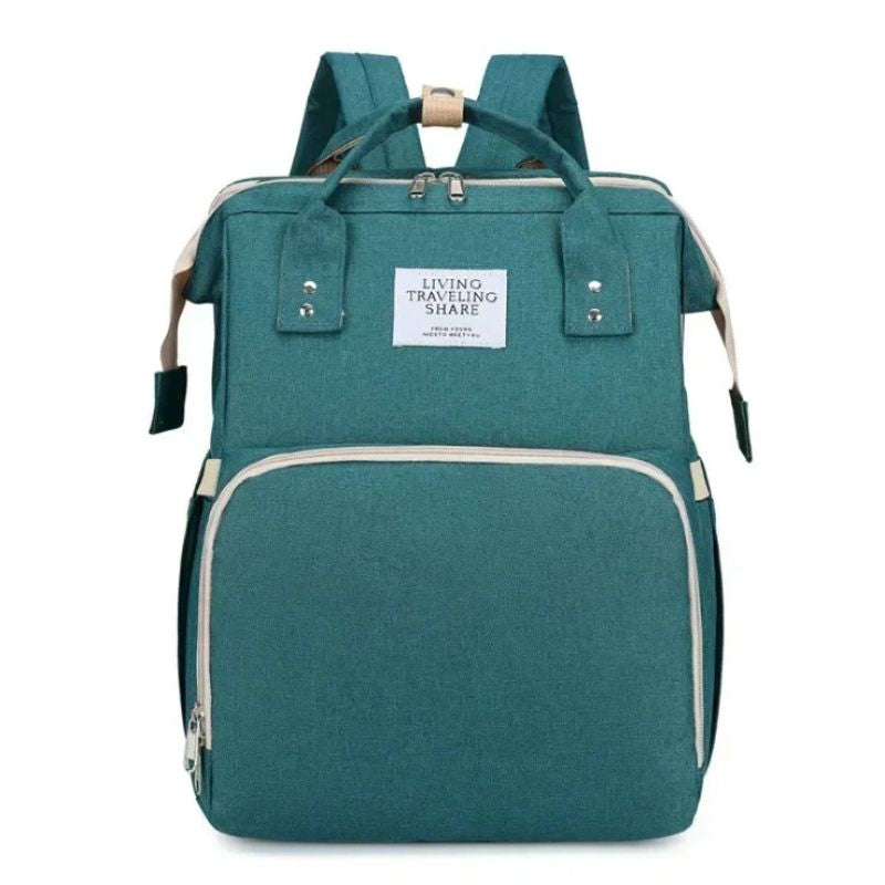 Lior nappy bag backpack in green front view