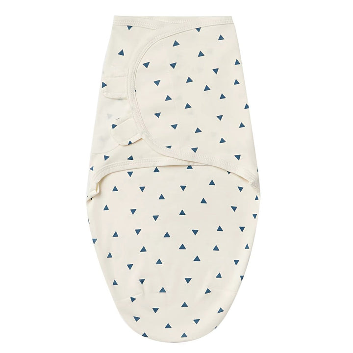 Cream wrap with navy triangle print laid flat