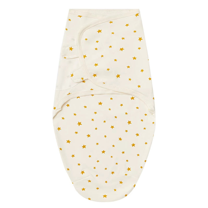 Cream wrap with yellow star print laid flat