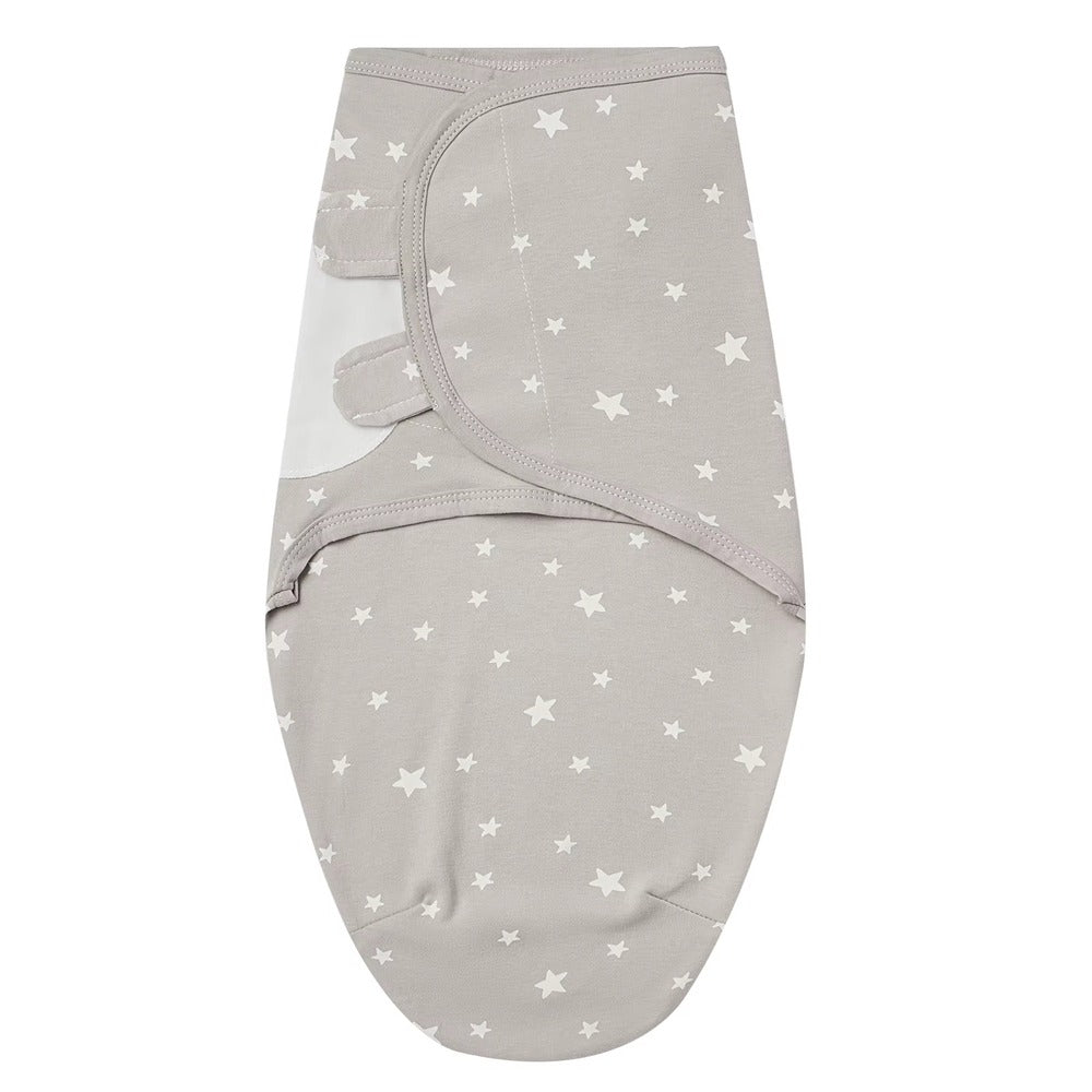 Grey wrap with white star print laid flat
