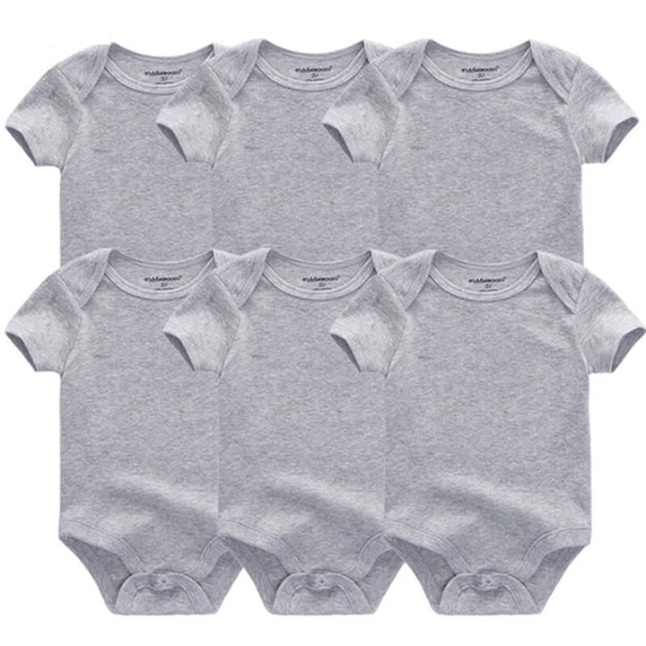 Alma Baby Bodysuit Short Sleeve 6 Pack Grey