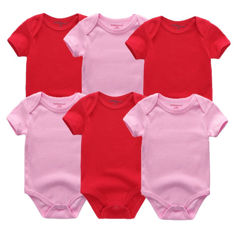 Alma-Baby-Bodysuit-Short-Sleeve-Pink-Red