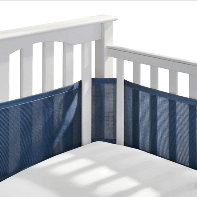 Blue-baby-cot-bumper-mesh-set