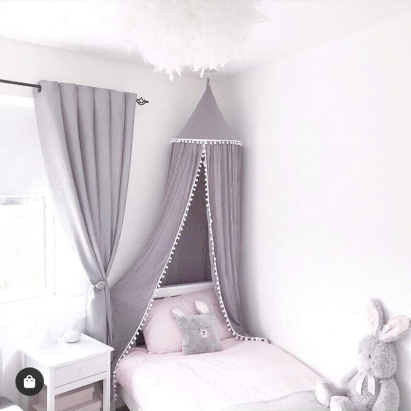 Grey crib canopy best sale