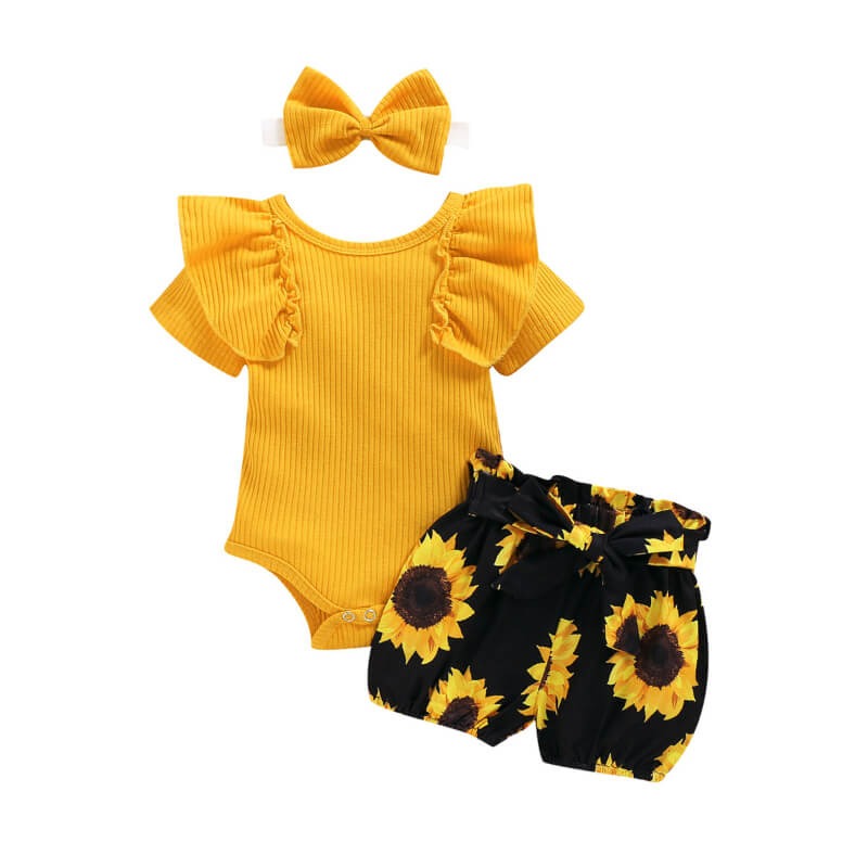 Sunflower-Baby-Romper-Shorts-Headband-Set