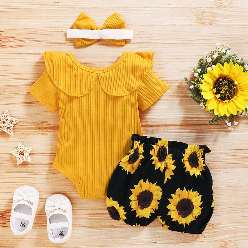 Sunflower-Matching-Yellow-Baby-Clothes