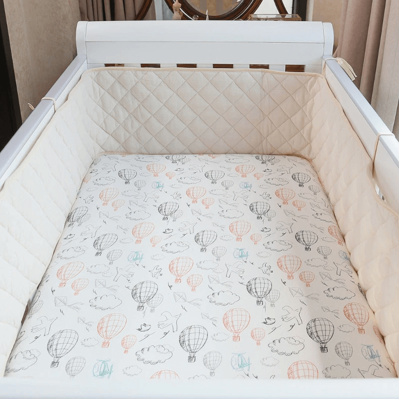 White Breathable Cot Bumper Padded Cot Bumper BuKKub 48 OFF