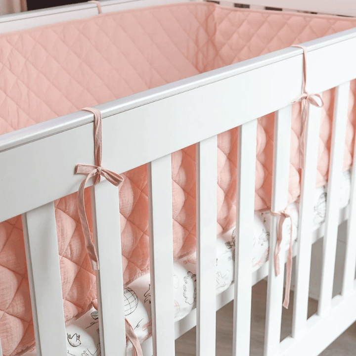 White Breathable Cot Bumper Padded